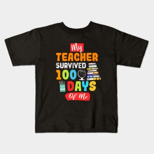 My Teacher Survived 100 Days Of me Kids T-Shirt